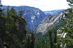 Down the valley from atop Nevada Falls, which was flowing only half the volume since my last trip. The mountain in the distance is Glacier Point.