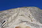 A rare sight - empty Half Dome cables on a weekend. The advantage of camping high and starting early.