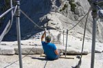 Facing forward was easiest. I stopped to let a large group climb up by— an interesting logistical challenge seeing as how you don't want to let go of the cables—and let Jeff, a fellow hiker from Alabama, pass by me.