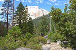 A last look back at Half Dome as we started up the John Muir Trail. You can see what a formidable climb it is just to summit the Shoulder and access the cables.