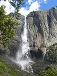 The trail to the top of Yosemite Falls begins in Camp 4. You can't see the falls for the first 2 formidably steep miles up.