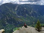 At the top, a well-deserved rest at a panoramic viewpoint