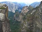 Near Crocker Point, through the cliffs to Bridalveil Falls and El Capitan