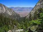 Looking back, a sliver of the last turn in the road up to Whitney Portal is visible center left