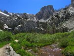 Big granite walls obscure the serrated ridge where Whitney lives