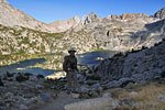 Returning to Rae Lakes from a day of exploring the 60 Lks.