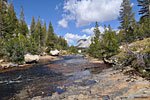Fletcher Creek just before a big descent to granite country. View north