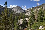 Looking back, the trail drops in from right of the granite mound