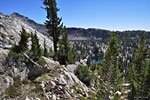 Breeze Lake (top) appears on the climb up to Fernandez Pass