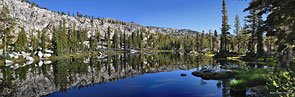 Another .3 mi. down the spur trail, tranquil Anne Lake reflects the morning sun