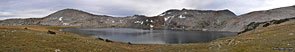 The sloped grassy banks of Ireland Lake are pitted with deep holes, which make walking and camping a challenge.