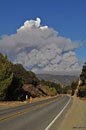 Smoke from the Station fire over the San Gabriel mountains