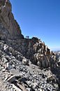 From Trail Crest, it's 2 steep miles north to the summit. The JMT veers west shortly beyond.