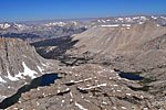 Guitar Lake (right) is 2500 vertical ft. down from Trail Crest