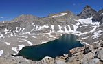 A large tarn north of Forester Pass. You can see the trail bottom left