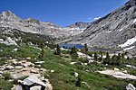 Upper Palisades Lake & Mather Pass (center) from the north