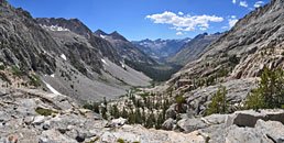Go west down Palisades Creek valley and turn right. The view from atop the Golden Staircase.
