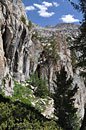 Switchbacks (bottom) up the sheer Palisades cliff are the Golden Staircase