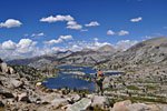 Enjoying the view north of Marie Lake from atop Selden Pass