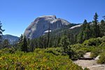 Halfdome from the north. You can see the dramatic elevation gain just from the JMT, not counting the height above the Valley floor.