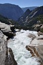 The Merced River leaps off a cliff at Nevada Falls