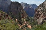 After 50 minutes of climbing, we pass Angel's Landing, and continue up the mountain.