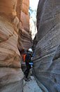 Keyhole is a brief but cool water-filled slot. Time to don our wetsuits.