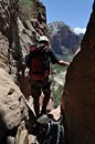 We can't see the ledges we'll need to land on. It's a long way down!