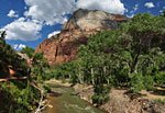 The Virgin River flows through the center of the park, benign and idyllic. But flash floods can turn it into a raging torrent of mud and debris.