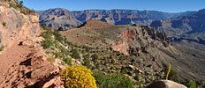  After a record wet season, the canyon is still cloaked in much of its Spring greenery. After sunrise, it quickly goes from warm to hot. You're advised not to hike from 11am-4pm to avoid heatstroke.