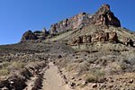 Looking south up the mountain from the Tipoff area and a second mule train carrying a group up from Phantom Ranch.