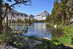 West across the lake, Arrow Peak stands guard.