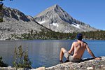 Another clear Sierra morning and Arrow Peak above Bench Lake.