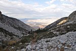 After hours of descent, it's still a long way down to the valley floor. 