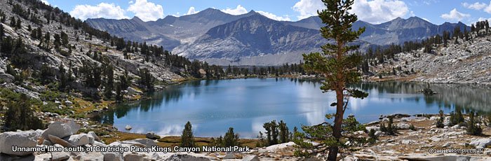 Unnamed lake south of Cartridge Pass, Kings Canyon National Park, California