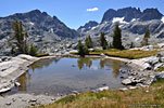 Pond with a view above Ediza Lake