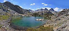 Cabin Lake hides up the mountain east of Ediza Lake 