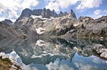 The Minarets mirrored in Iceberg Lake