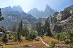 Looking back at the bowl between Cecile & Minaret lakes
