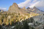 Looking back to Minaret Crk. cascading east from Minaret Lk.