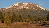 Mt. Shasta and Shastina (R) from the north on Hwy. 97