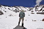 The summit isn't visible until we climb much higher up