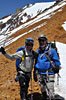 This pic shows how steep the slope is we ascended and descended. Guide Pearson (L) kept things lively and fun