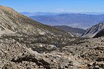 East to Big Pine Lakes basin, with Summit Lk (ctr L), Fifth Lk. (bot.) & Fourth Lk. visible