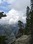 2:00 pm. Yosemite Falls from the south rim between Taft Pt. and Sentinel Dome.